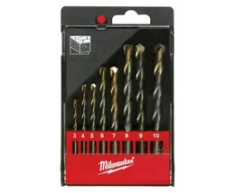 Kőzetfúró készlet /3, 4, 5, 6, 7, 8, 9, 10 mm/ ( 8 darabos) Műanyag MILWAUKEE