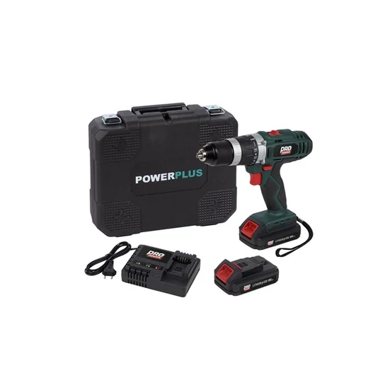 PowerPlus Pro akkumulátoros ütvefúró-csavarbehajtó 18V LI-ION 2 akkumulátor POWP8060