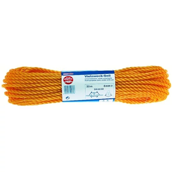 KÖTÉL SODROTT D=8 PP NARANCS 10M