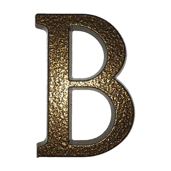 ALUMÍNIUM HÁZSZÁM "B" BETŰ BARNA 10CM