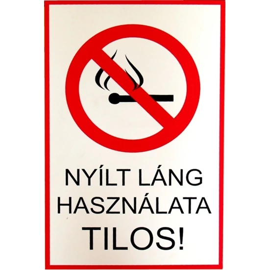 TÁBLA MŰANYAG A4 "DOHÁNYZÁS ÉS NYÍLT LÁNG HASZNÁLATA TILOS!"