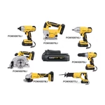 PowerPlus sárga akkus dekopírfűrész 18V Li-ion POWX0075LI