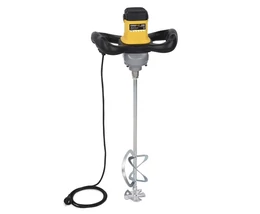 PowerPlus sárga elektromos beton- / festékkeverő dupla rotációs 1600W POWX089
