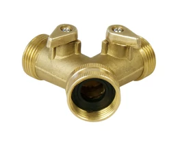 Elzárható Y-csatlakozó réz 3/4"