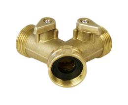Elzárható Y-csatlakozó réz 3/4"