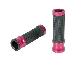 LAMPA "Metal Grips" Motorkerékpár ALU-Gumi Markolat - Piros-Fekete