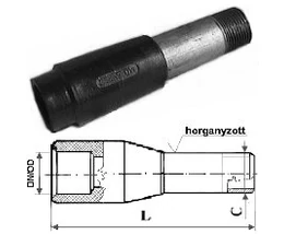 Kpe hegeszthető toldat menetes tokos HG 32-1"KM