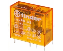 Finder 24V/AC 2CO Miniatűr print/dugaszolható relé 8A 5mm-es lábkiosztással
