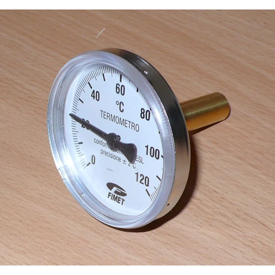 Hőmérő 1/2" 63mm 120°C 100mm-es merülőhüvellyel hosszú