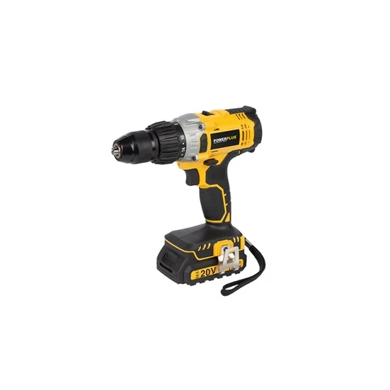 PowerPlus sárga akkus ütvefúró - csavarbehajtó 20V Li-ion 2 akkuval POWX00445