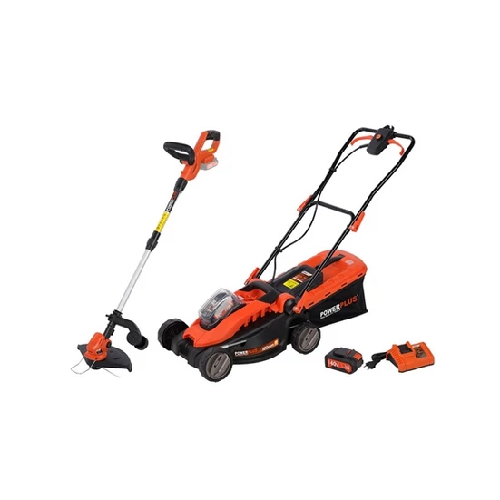 PowerPlus Dual Power akkus fűnyíró 40V+akkus fűkasza 20V+töltő+akku 40V POWDPG7557