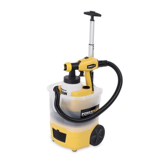 PowerPlus sárga elektromos szórópisztoly + kocsi750W POWX358