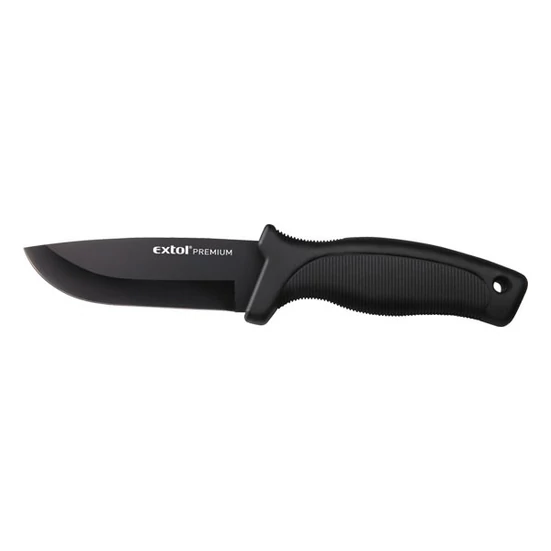 Vadász- és túrakés, 2CR13 rozsdamentes acél penge, műanyag nyél, nylon tok, teljes/penge hossz: 230mm/110mm