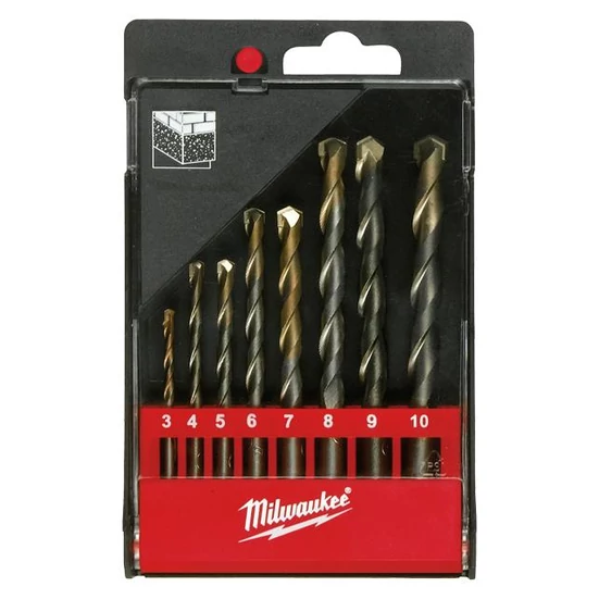 Kőzetfúró készlet /3, 4, 5, 6, 7, 8, 9, 10 mm/ ( 8 darabos) Műanyag MILWAUKEE