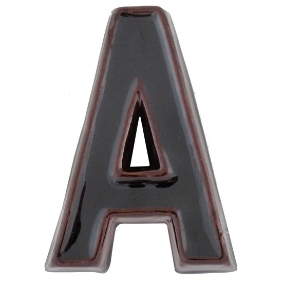 KERÁMIA HÁZSZÁM "A" BETŰ BARNA 12CM