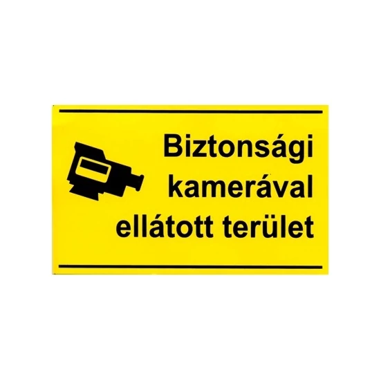 TÁBLA MŰANYAG A4 "BIZTONSÁGI KAMERÁVAL ELLÁTOTT TERÜLET"