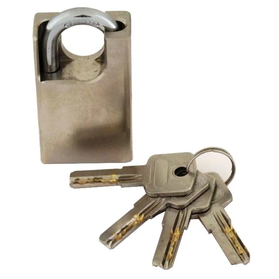 BIZTONSÁGI LAKAT 40MM ROZSDAMENTES (4KULCS)