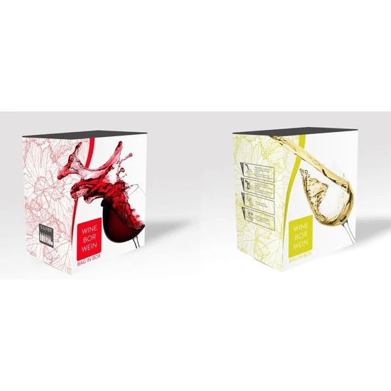 Kartondoboz Bag-in-Box 5 literes boros színes