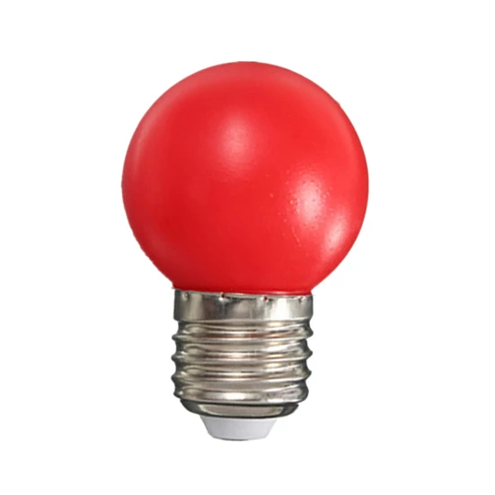 SZÍNES LED GÖMB 1W E27 PIROS