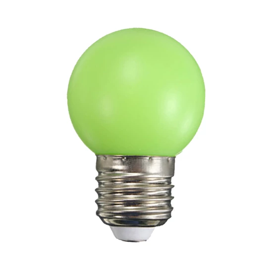 SZÍNES LED GÖMB 1W E27 ZÖLD